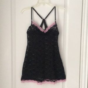 black and pink lace lingerie
